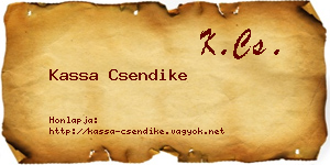 Kassa Csendike névjegykártya
